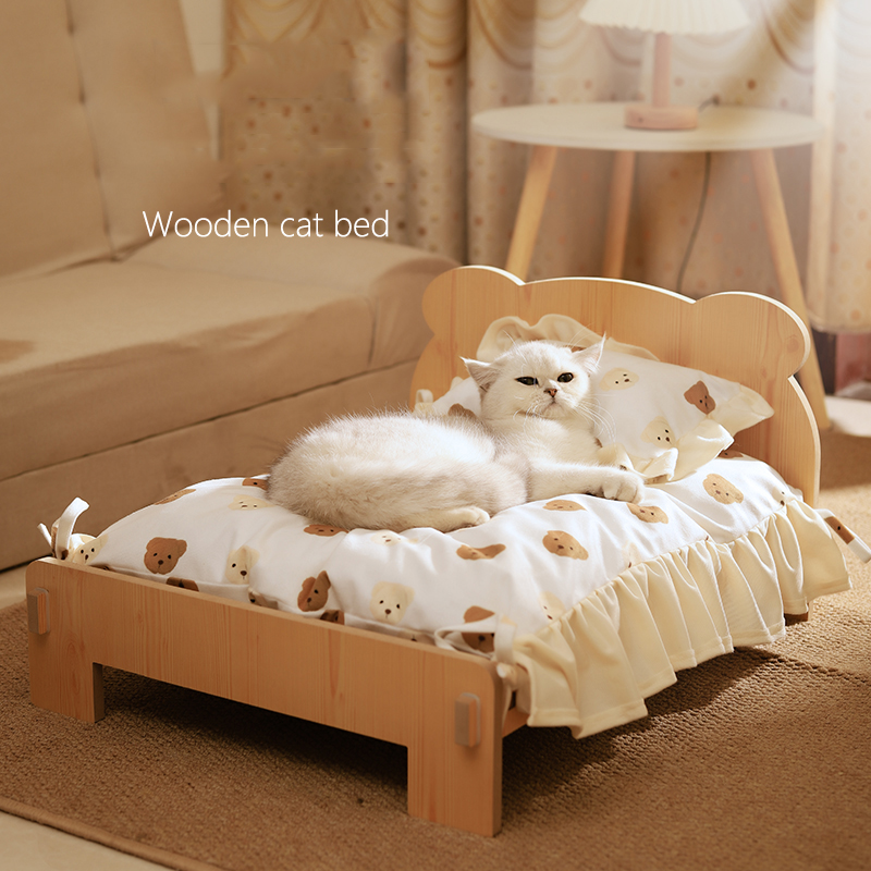 Cama de madeira para gatos e c - Pet Beds avaliação e preço